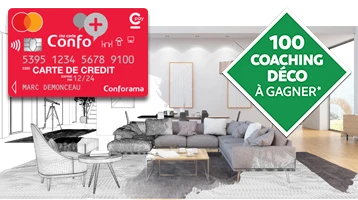 100 coaching déco à gagner avec votre carte de crédit Confo+ Cpay Mastercard
