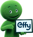 Mascotte avec pancarte Effy